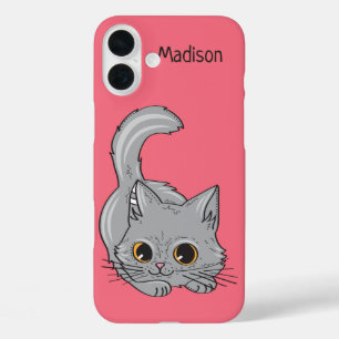 Cute Kitten, aangepaste naam en telefoongesprekken iPhone 16 Plus Hoesje