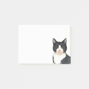Cute Kitten Black White Waterverf Kitty Cat Post-it® Notes