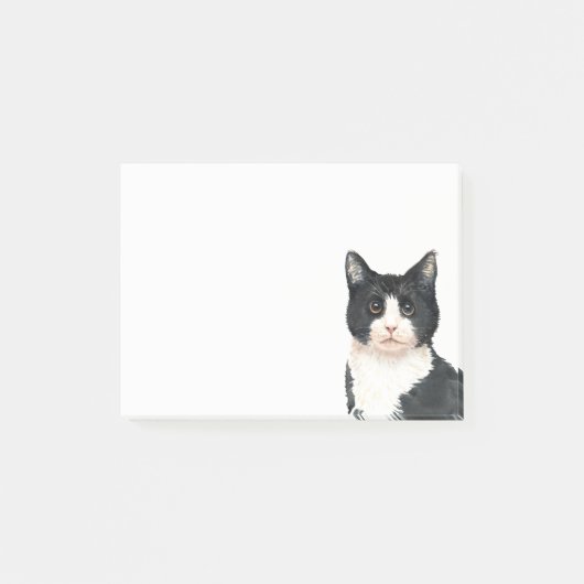 Cute Kitten Black White Waterverf Kitty Cat Post-it® Notes (Voorkant)