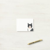Cute Kitten Black White Waterverf Kitty Cat Post-it® Notes (Op bureau)