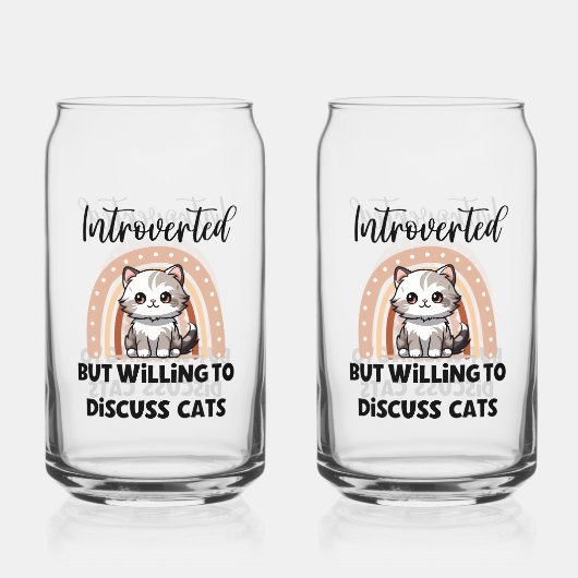 Cute Kitten Boho Rainbow "Introverted" Graphic (Verso)