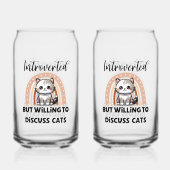 Cute Kitten Boho Rainbow "Introverted" Graphic Blikvorm Glas (Voorkant)