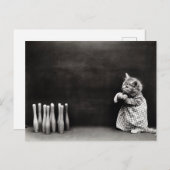 Cute Kitten Bowling Briefkaart (Voorkant / Achterkant)