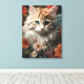 Cute kitten canvas afdruk (Insitu (Houten vloer))