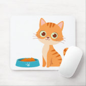 Cute Kitten Cartoon Oranje Tabby Cat Muismat (Met muis)