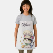 Cute Kitten Cat Chef Illustralized Personalized Schort (Insitu)