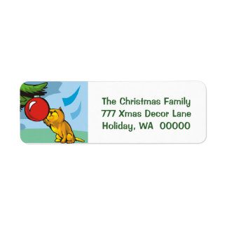 Cute Kitten Cat Custom Holiday Greep Card Label