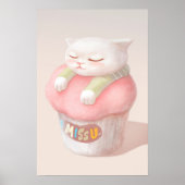 Cute Kitten Cupcake Poster (Voorkant)