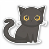 Cute Kitten Custom-Cut Vinyl Sticker (Voorkant)