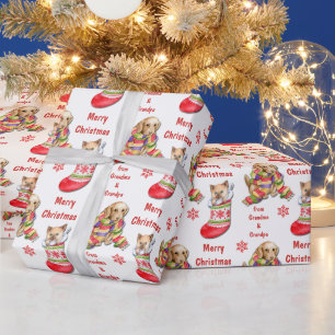 Cute Kitten en Puppy Kinder Kerstmis Cadeaupapier