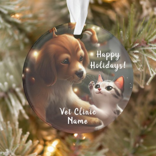Cute Kitten et Chiot Vétérinaire Noël (Arbre)