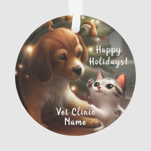 Cute Kitten et Chiot Vétérinaire Noël (dos)