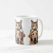 Cute Kitten et Labrador Meilleur ami Mug (Devant droit)