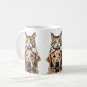 Cute Kitten et Labrador Meilleur ami Mug (Devant gauche)