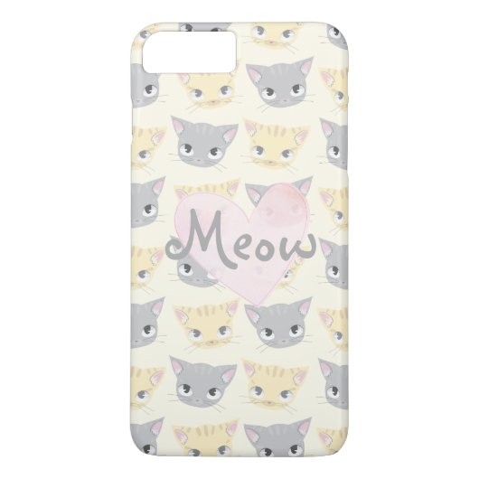 Cute Kitten Face Motif Meow Coque (Dos)