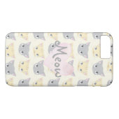 Cute Kitten Face Motif Meow Coque (Dos (Horizontal))