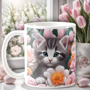 Cute Kitten Garden Amoureux des chats Nom Mug