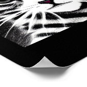 Cute kitten gestript zwart wit poster (Hoek)