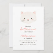 Cute Kitten Girl Anniversaire Invitation (Devant)