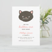 Cute Kitten Girl Anniversaire Invitation (Debout devant)