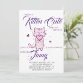 Cute Kitten Girl Baby shower Invitation (Debout devant)