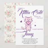 Cute Kitten Girl Baby shower Invitation (Devant / Derrière)