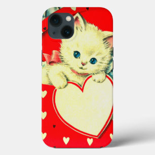 Cute Kitten Heart  Cat Retro Kat iPhone 13 Hoesje