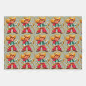 Cute Kitten Heart Cat Retro Kat Inpakpapier Vel (Voorkant 3)