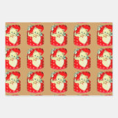 Cute Kitten Heart Cat Retro Kat Inpakpapier Vel (Voorkant)