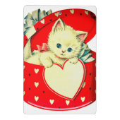 Cute Kitten Heart  Cat Retro Kat Mini Klembord (Achterkant)