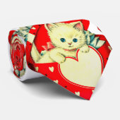 Cute Kitten Heart  Cat Retro Kat Stropdas (Opgerold)
