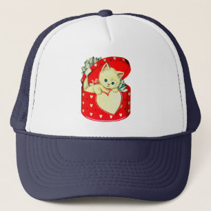 Cute Kitten Heart  Cat Retro Kat Trucker Pet