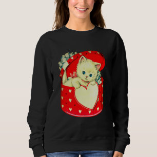 Cute Kitten Heart Cat Retro Kat Trui