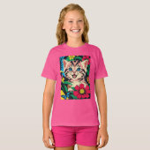 Cute Kitten in Pop Art Painting Style T-Shirt (Devant entier)