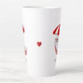 Cute Kitten in Red & White Hammock Latte Mok (Voorkant)
