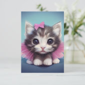 Cute kitten in tutu bedankkaart (Staand voorkant)