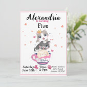 Cute kitten Invitation fête d'anniversaire (Debout devant)
