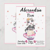 Cute kitten Invitation fête d'anniversaire (Devant / Derrière)