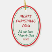 Cute Kitten Joy Kinder kerstversiering Keramisch Ornament (Achterkant)