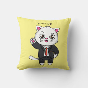 Cute kitten kat in business suit cartoon kussen
