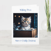 Cute Kitten Kerstmis Kaart (Voorkant)