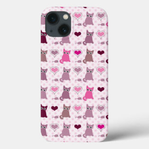 Cute kitten meisjespatroon iPhone 13 hoesje