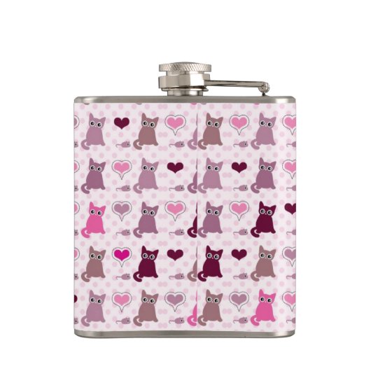 Cute kitten meisjespatroon heupfles (Achterkant)