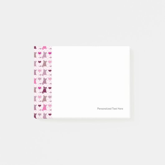 Cute kitten meisjespatroon post-it® notes (Voorkant)