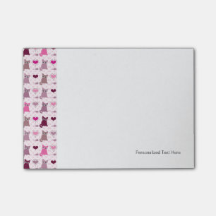 Cute kitten meisjespatroon post-it® notes