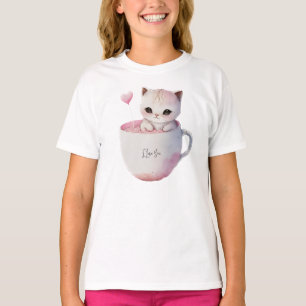 Cute Kitten met ballonhartslag T-shirt
