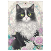 Cute Kitten met bloemen Klembord (Achterkant)