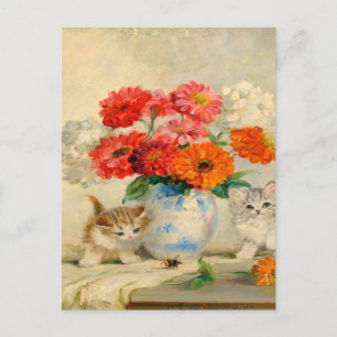 Cute Kitten Meta Plückebaum's Oil Painting Briefkaart