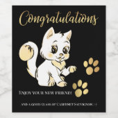 Cute Kitten New Pet Félicitations Étiquette de vin (Étiquettes simples)