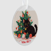 Cute Kitten noir à l'air coupable - Noël (devant)